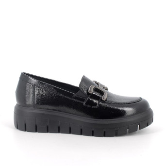Mocassins with wedge for women black with elastic Mocassins with wedge for women black with elastic