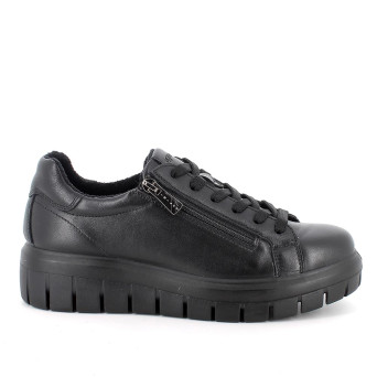 Zapato de cuña para mujer negro con cremallera Zapato de cuña para mujer negro con cremallera