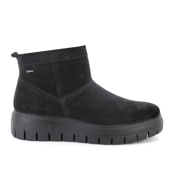 Stivaletti con zeppa da donna nero con zip Stivaletti con zeppa da donna nero con zip