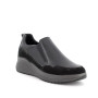 Slip on shoe with wedge for women black with elastic Slip on shoe with wedge for women black with elastic