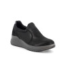 Slip on shoe with wedge for women black with elastic Slip on shoe with wedge for women black with elastic