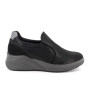 Slip on shoe with wedge for women black with elastic Slip on shoe with wedge for women black with elastic