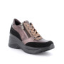 Sneakers with wedge for women brown with zip Sneakers with wedge for women brown with zip