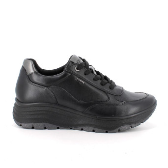 Sneakers gore-tex con zeppa da donna nero con lacci Sneakers gore-tex con zeppa da donna nero con lacci