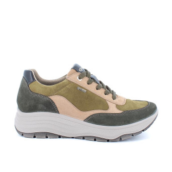 Sneakers gore-tex con zeppa da donna verde con lacci Sneakers gore-tex con zeppa da donna verde con lacci