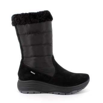 Stivali gore-tex con zeppa da donna nero con zip Stivali gore-tex con zeppa da donna nero con zip