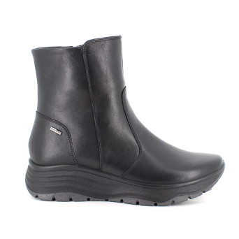 Stivaletti gore-tex con zeppa da donna nero con zip Stivaletti gore-tex con zeppa da donna nero con zip