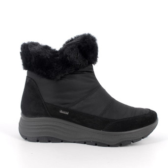 Stivaletti gore-tex con zeppa da donna nero con zip Stivaletti gore-tex con zeppa da donna nero con zip