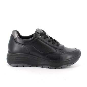 Sneakers with wedge for women black with laces Sneakers with wedge for women black with laces
