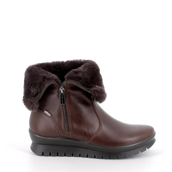 Stivaletti gore-tex da donna marrone con zip Stivaletti gore-tex da donna marrone con zip