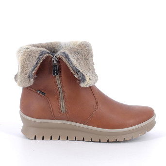 Stivaletti gore-tex da donna marrone con zip Stivaletti gore-tex da donna marrone con zip
