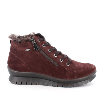 Stivaletti gore-tex da donna bordò con zip Stivaletti gore-tex da donna bordò con zip