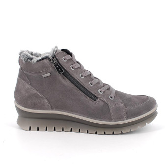 Stivaletti gore-tex da donna grigio con zip Stivaletti gore-tex da donna grigio con zip