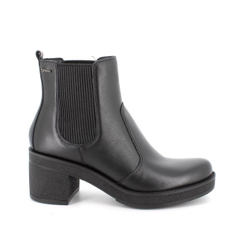 Stivaletti con tacco da donna nero con elastico Stivaletti con tacco da donna nero con elastico