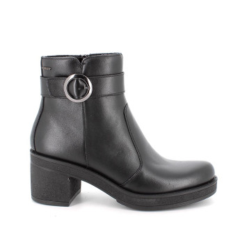 Stivaletti con tacco da donna nero con zip Stivaletti con tacco da donna nero con zip