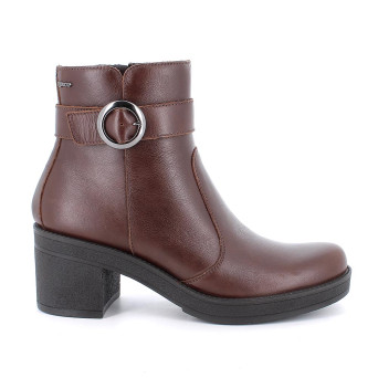Stivaletti con tacco da donna marrone con zip Stivaletti con tacco da donna marrone con zip