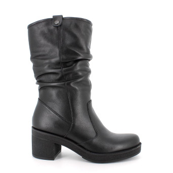 Stivali con tacco da donna nero con zip Stivali con tacco da donna nero con zip