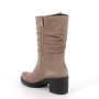 Stivali con tacco da donna beige con zip Stivali con tacco da donna beige con zip