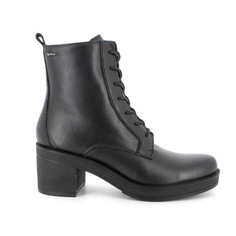 Anfibi con tacco da donna nero con zip Anfibi con tacco da donna nero con zip