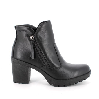 Stivaletti con tacco da donna nero con zip Stivaletti con tacco da donna nero con zip