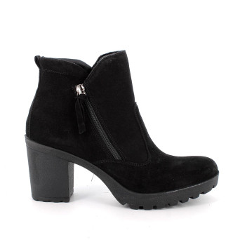 Stivaletti con tacco da donna nero con zip Stivaletti con tacco da donna nero con zip