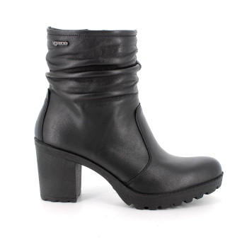 Stivaletti con tacco da donna nero con zip Stivaletti con tacco da donna nero con zip