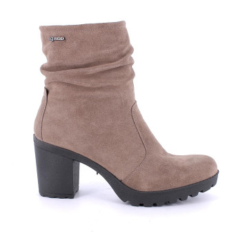 Stivaletti con tacco da donna beige con zip Stivaletti con tacco da donna beige con zip
