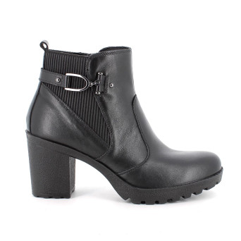 Stivaletti con tacco da donna nero con zip Stivaletti con tacco da donna nero con zip