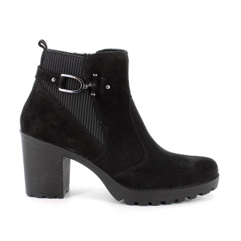 Stivaletti con tacco da donna nero con zip Stivaletti con tacco da donna nero con zip