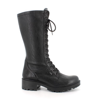 Stivali con tacco da donna nero con zip Stivali con tacco da donna nero con zip