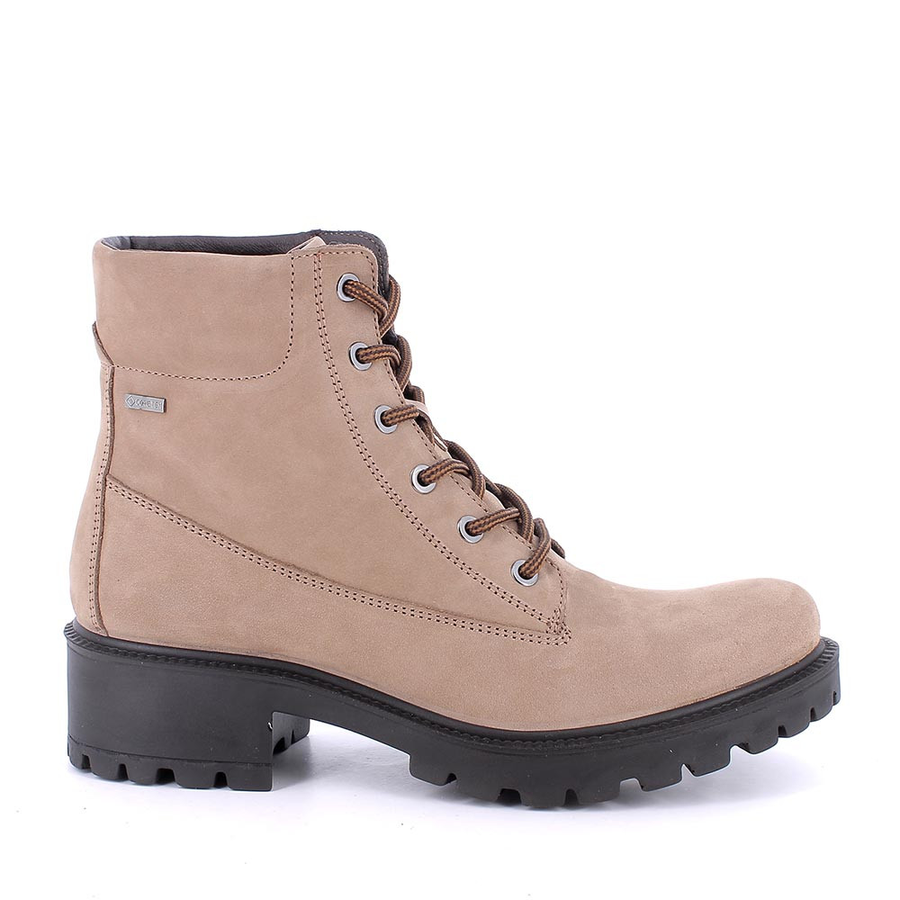 Scarponcini&#x20;gore-tex&#x20;da&#x20;donna&#x20;beige&#x20;con&#x20;lacci