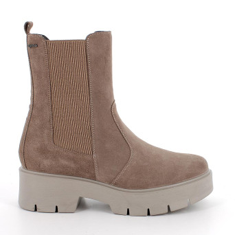 Stivaletti beatles da donna beige con zip Stivaletti beatles da donna beige con zip