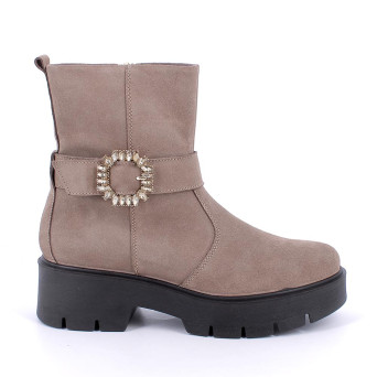 Half boots for women beige with zip Half boots for women beige with zip