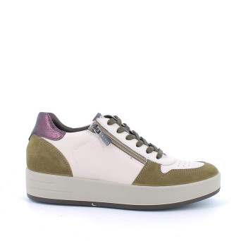 Sneakers for women beige and green with zip Sneakers for women beige and green with zip