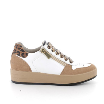 Sneakers for women white and brown with zip Sneakers for women white and brown with zip