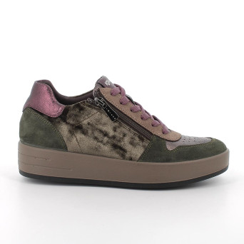 Sneakers da donna verde con zip Sneakers da donna verde con zip
