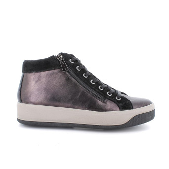 Sneakers da donna marrone con zip Sneakers da donna marrone con zip