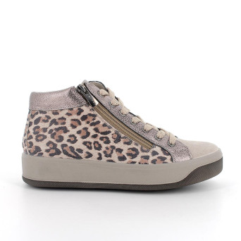 Sneakers da donna beige con zip Sneakers da donna beige con zip
