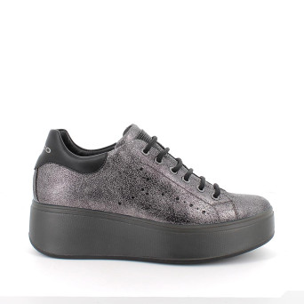 Sneakers with wedge for women silver with laces Sneakers with wedge for women silver with laces