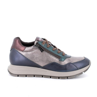 Sneakers da donna platino e blu con zip Sneakers da donna platino e blu con zip