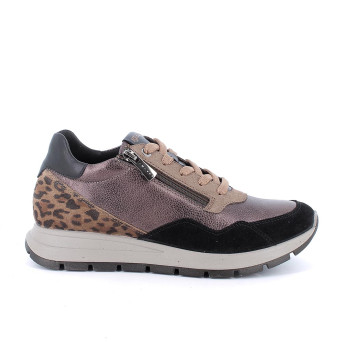 Sneakers da donna marrone con zip Sneakers da donna marrone con zip