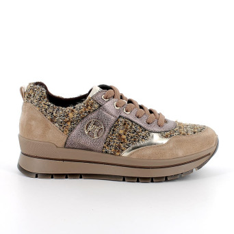 Sneakers for women beige and brown with laces Sneakers for women beige and brown with laces