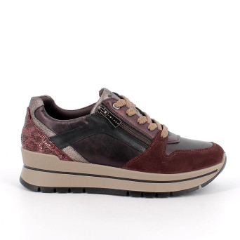 Sneakers da donna bordò con zip Sneakers da donna bordò con zip