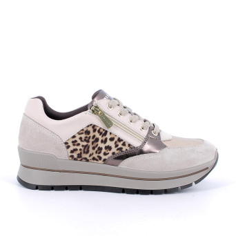 Sneakers da donna beige con zip Sneakers da donna beige con zip