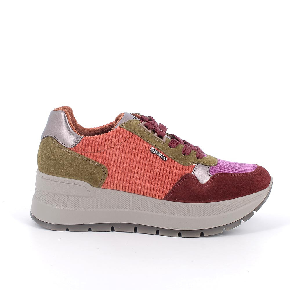 Sneakers&#x20;con&#x20;zeppa&#x20;da&#x20;donna&#x20;bord&#xF2;&#x20;con&#x20;lacci