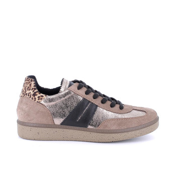 Женские кроссовки на шнурках, платина/бежевый Женские кроссовки на шнурках, платина/бежевый