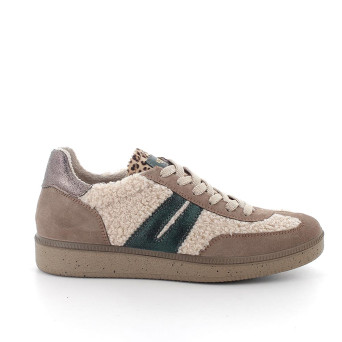 Женские кроссовки на шнурках, бежевый/коричневый Женские кроссовки на шнурках, бежевый/коричневый