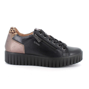 Sneakers with wedge for women black with zip Sneakers with wedge for women black with zip