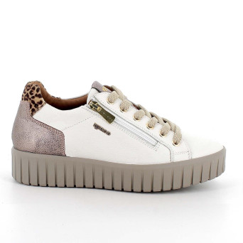 Sneakers with wedge for women white with zip Sneakers with wedge for women white with zip