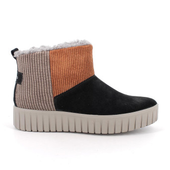 Half boot with wedge for women black and brown with zip Half boot with wedge for women black and brown with zip